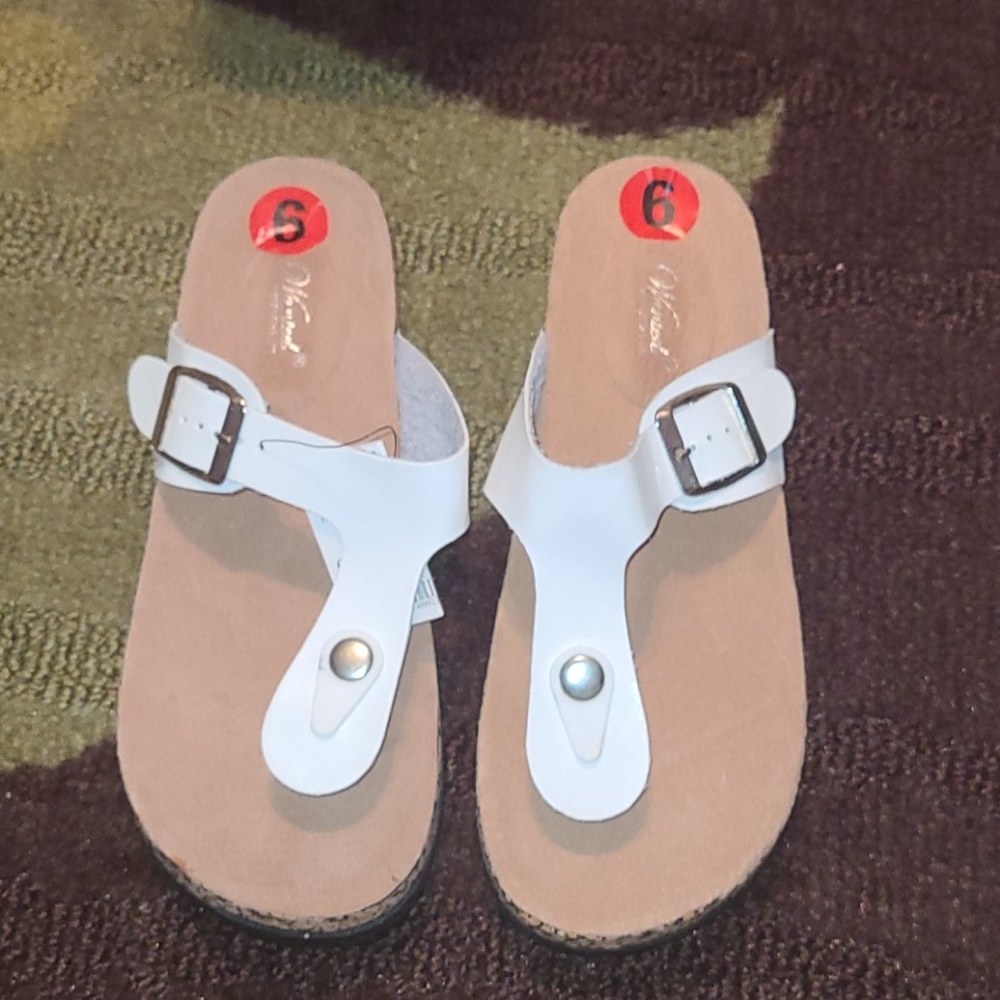 NEW white sandals size 6
